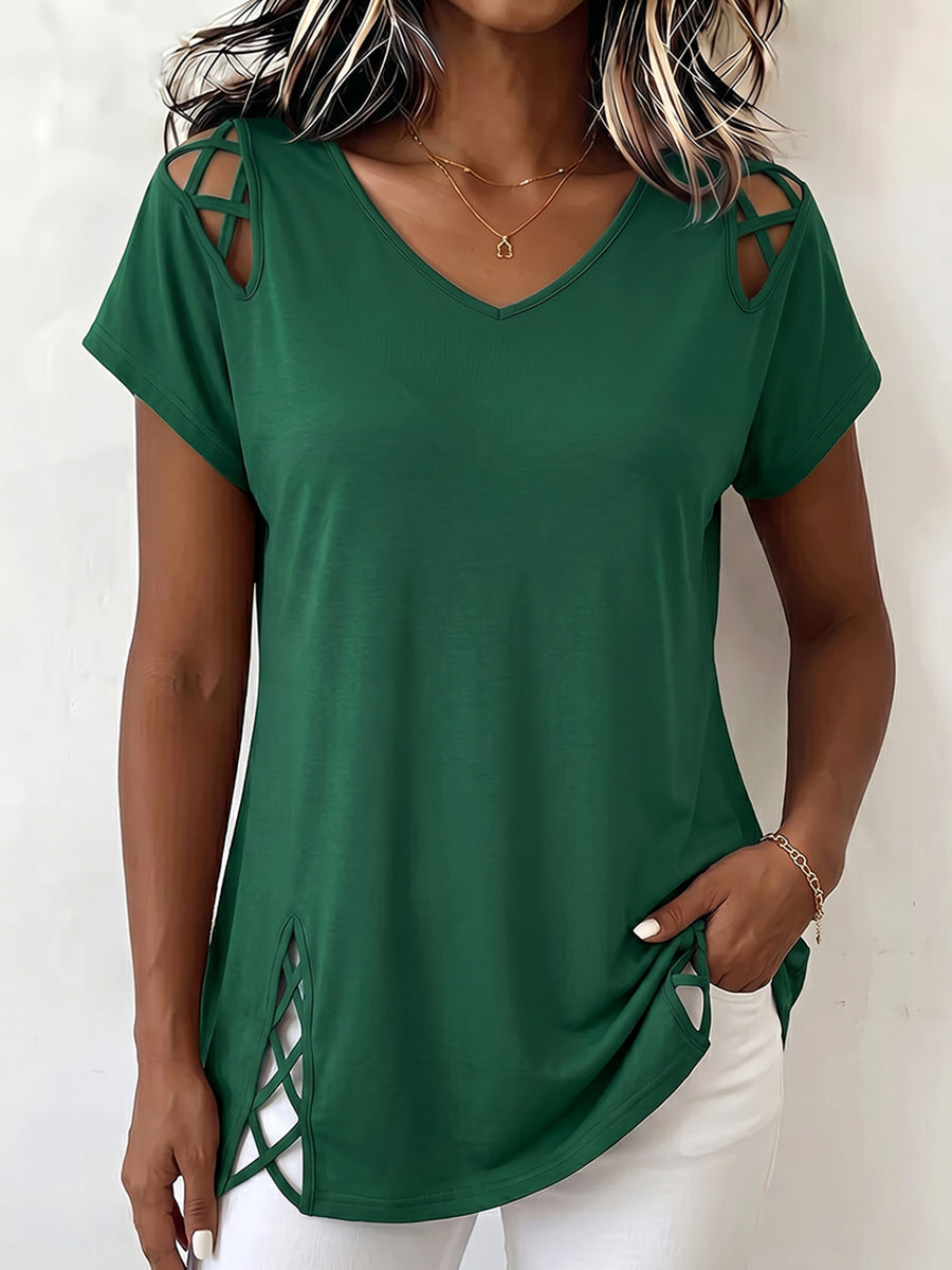 Cozy Boho Cut-out Cotton Top