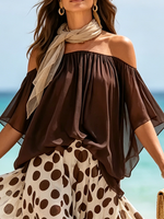 Relaxed Boho-style Chiffon Vacation Top