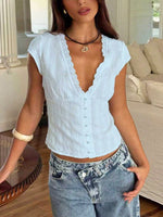 Retro Romantic Chic Sleeveless Stripe Floral Art Casual Top