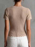 Romantic Lace-Trimmed Knit Top