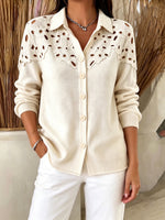 Elegant Chic Floral-cutout Knit Top