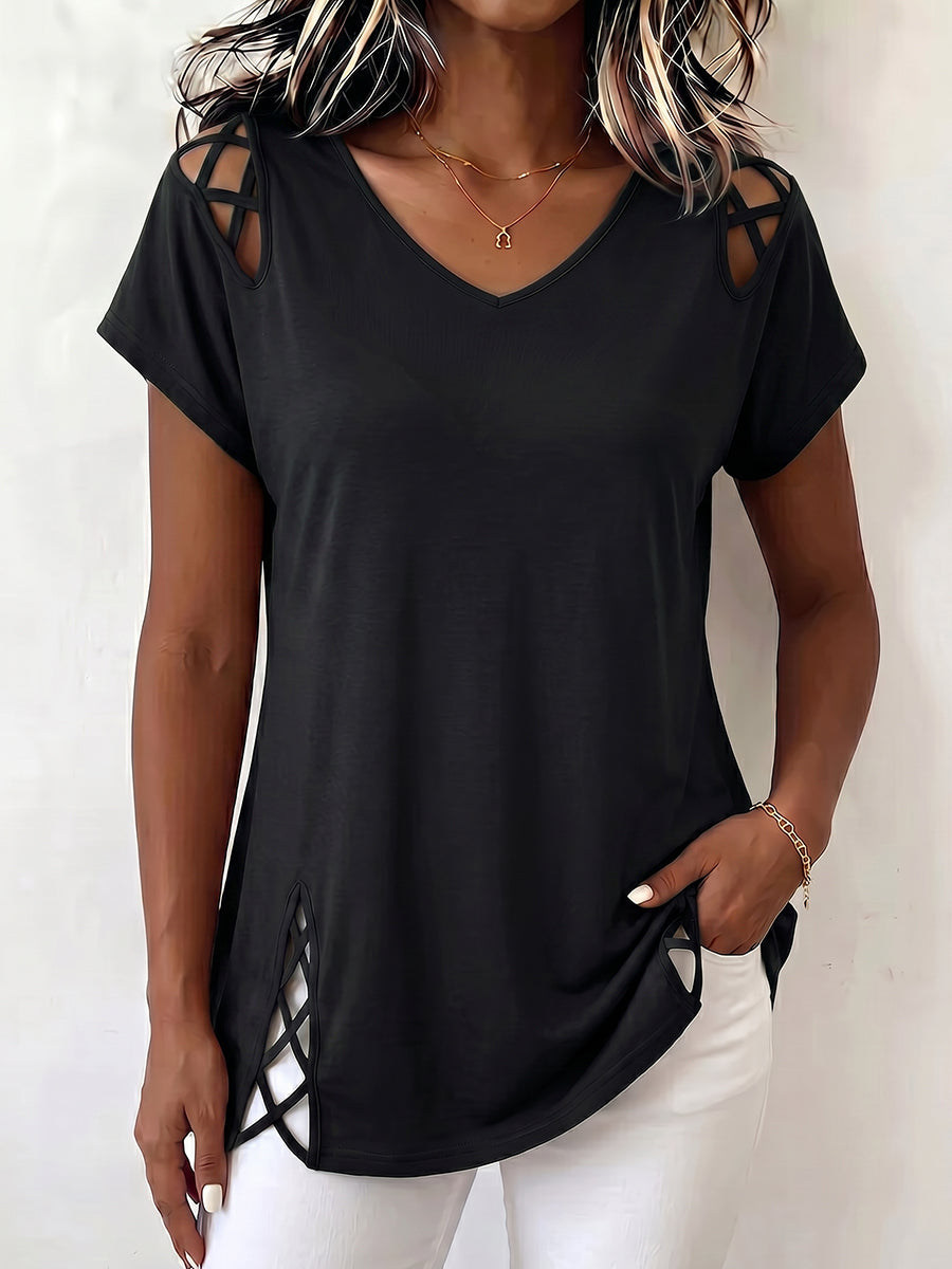 Cozy Boho Cut-out Cotton Top