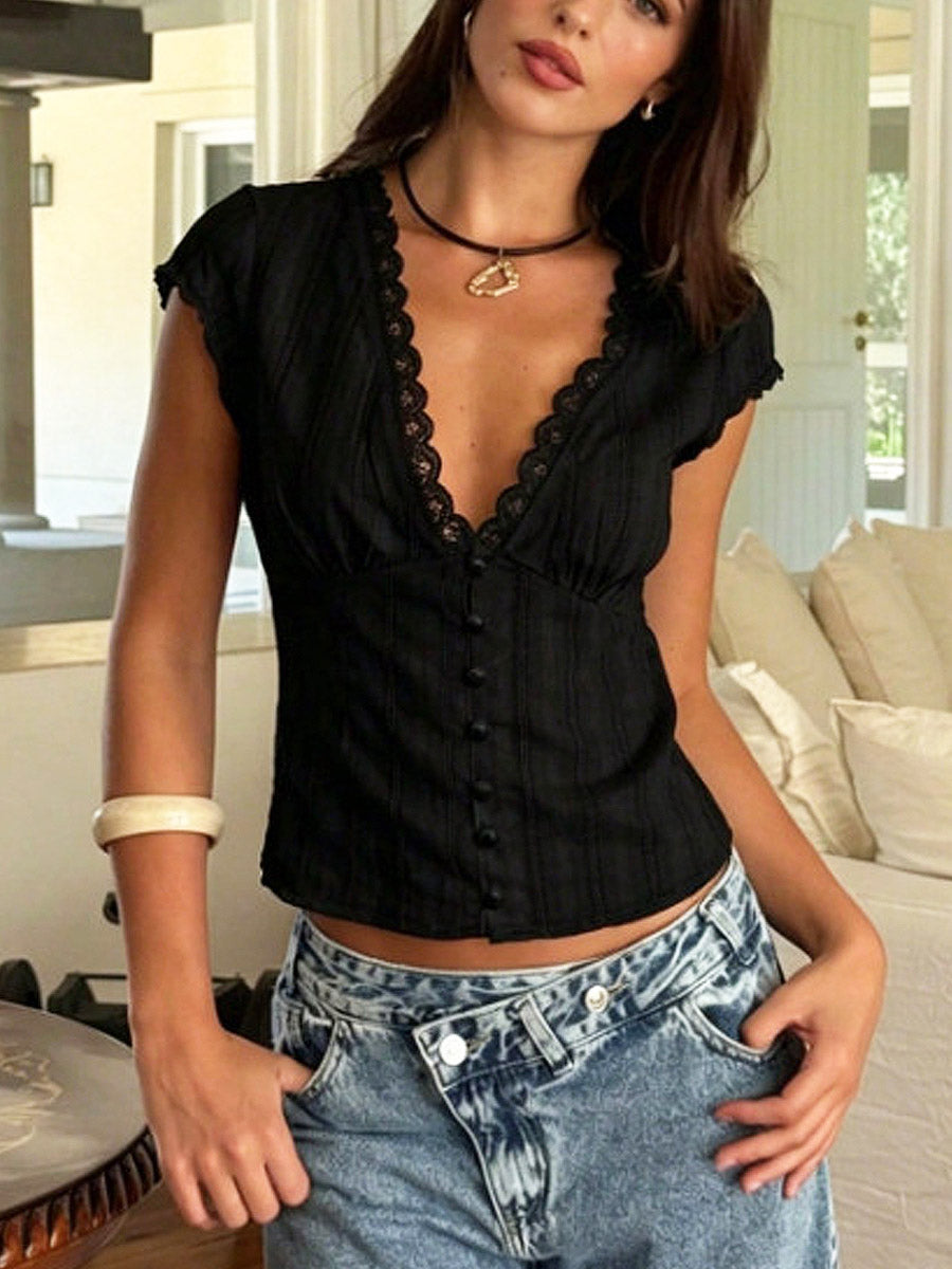 Retro Romantic Chic Sleeveless Stripe Floral Art Casual Top