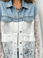 Women's Denim and Lace Shacket
