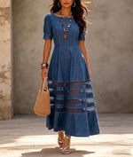Stylish And Elegant A-line Denim Dress