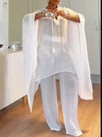 Loose-fit Casual Cotton-linen Shirt And Trousers Two-piece Set