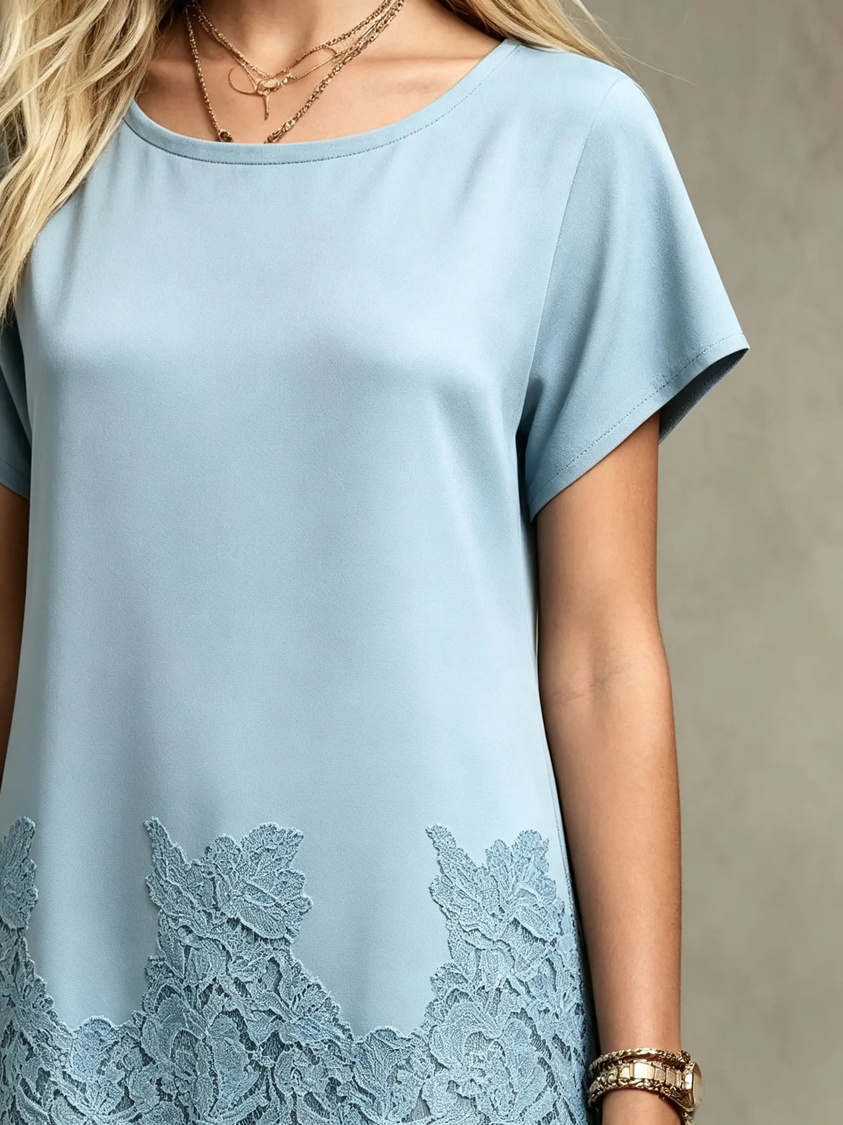 Women's Solid Floral Lace Spliced Satin Midi Dress