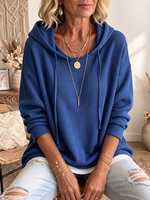 Relaxed Waffle-knit Hoodie