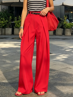 Minimalist Elegant Pleated Wide-leg Trousers Pant
