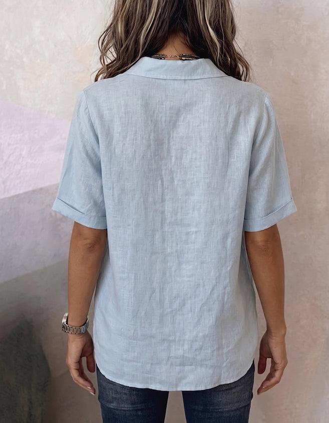 Women's Casual Solid Color Irregular Shirt