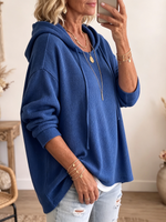 Relaxed Waffle-knit Hoodie